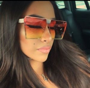 Flat top square shield aviator